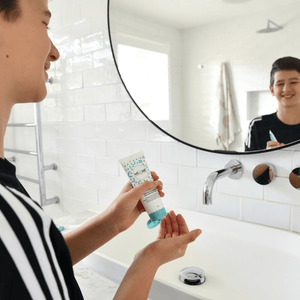 gentle moisturiser being used by boy