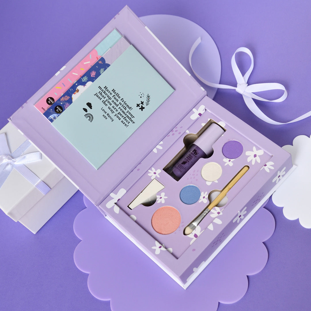 Nancy Purple Kids Makeup Deluxe Box and Twinkle Sprinkle Brush Set