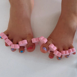 cute little toes painted with different colour nail polish