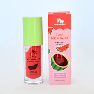 natural watermelon lipgloss on white background